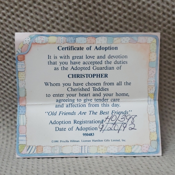 Cherished Teddies, Christopher Figurine - Picture 5 of 8